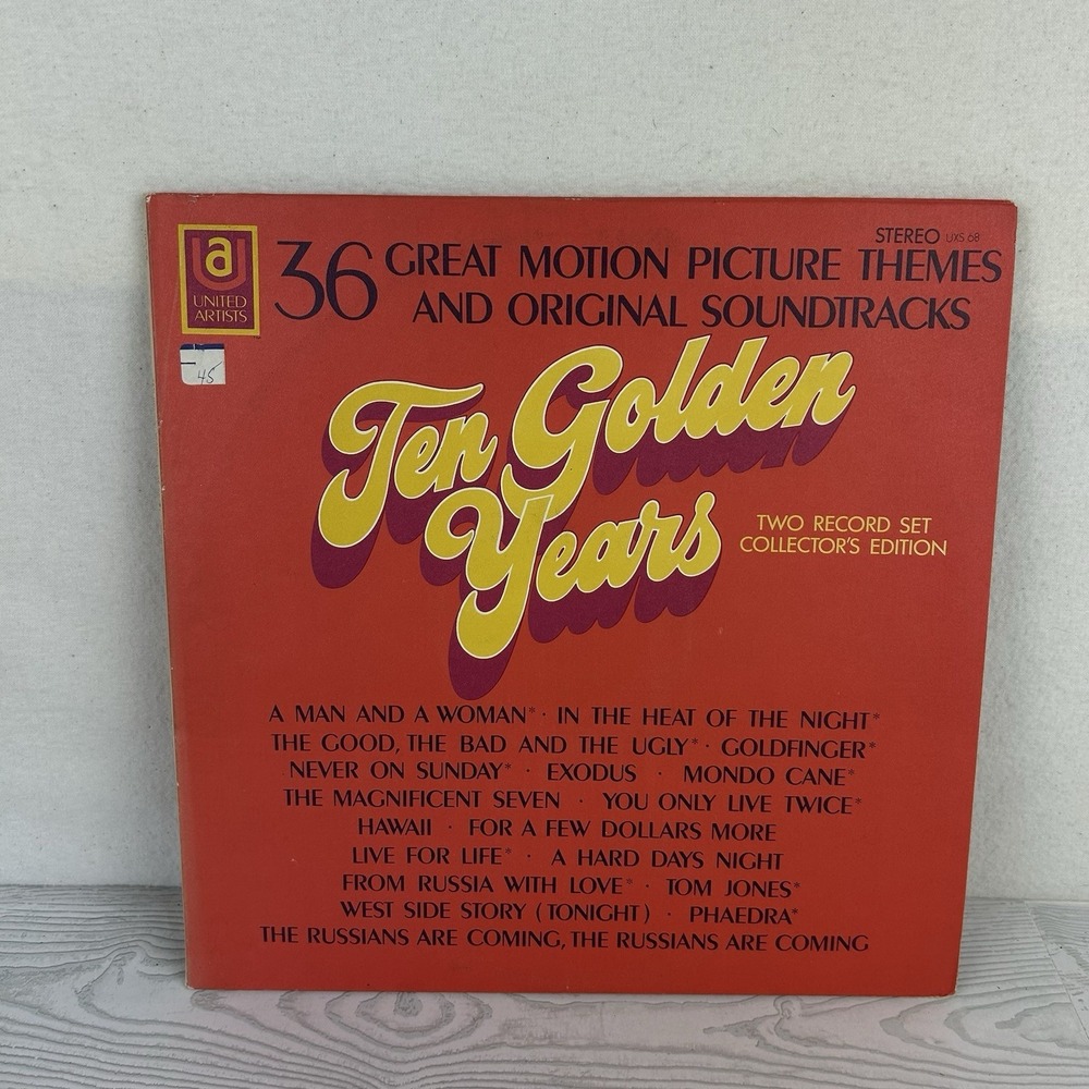 Ten Golden Years-36 Great Motion Picture Themes 2 Vinyl Set Ultrasonically clean